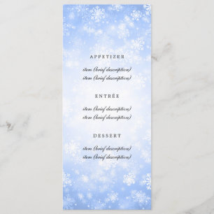 Menu de mariage élégant Blue Winter Wonderland