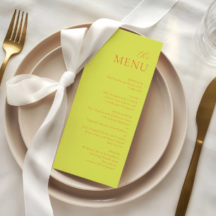 Menu de mariage élégant Chartreuse Persimmon Moder