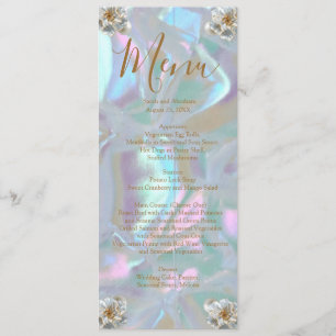 Menu de mariage en faux nacre