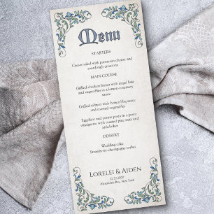 Menu de mariage fantasy pour joueurs d'épée