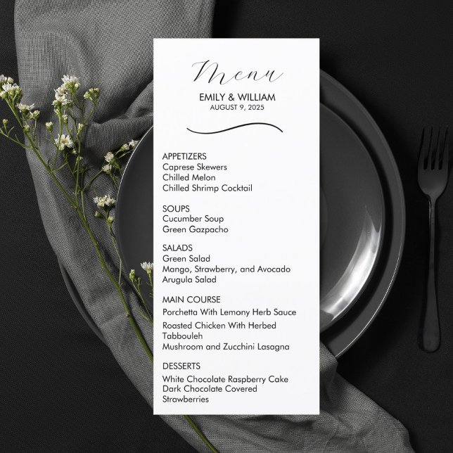 Menu de mariage formel et élégant (Créateur téléchargé)