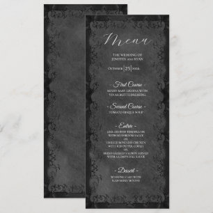 Menu de mariage gothique élégant
