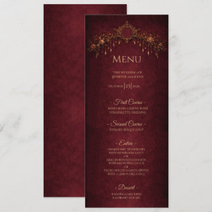 Menu de mariage gothique floral élégant Halloween