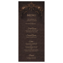 Menu de mariage gothique floral élégant Halloween