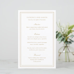 Menu de mariage intemporel en or traditionnel