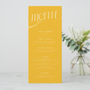 Menu de mariage jaune élégant en spirale