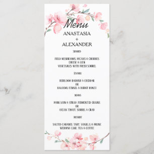 Menu de mariage. MENU