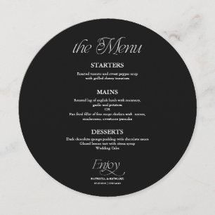Menu de mariage minimaliste moderne cercle bleu
