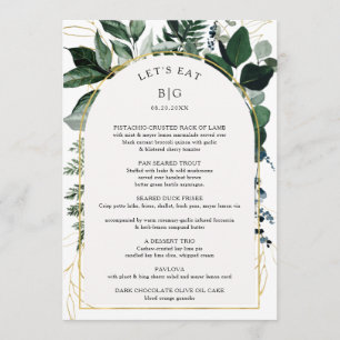 Menu de mariage Modern Arch Botanic Greenery