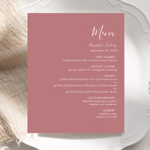 Menu de mariage moderne et économique Rose Poussié