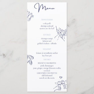 Menu de mariage nautique