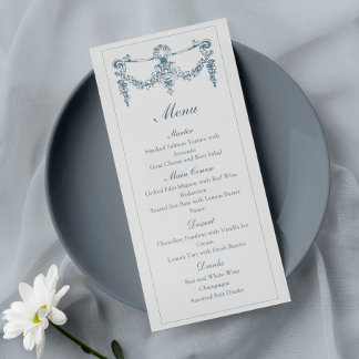 Menu de mariage orné de baroque élégant