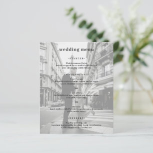 Menu de mariage photo minimaliste moderne