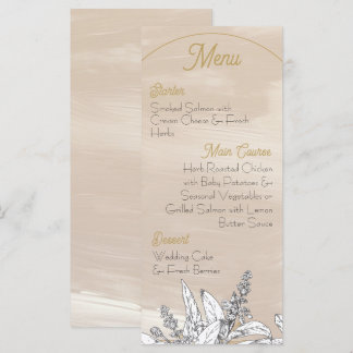 Menu de mariage rose pastel