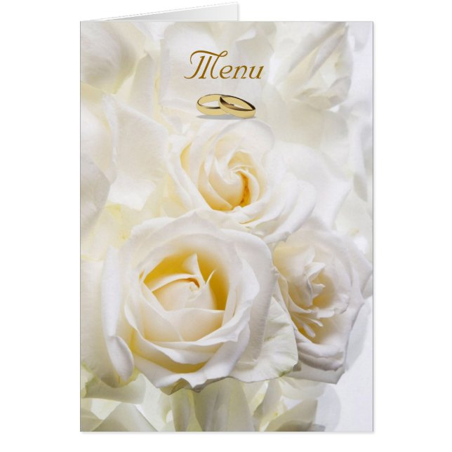 Menu de mariage Roses Blanches (Devant)