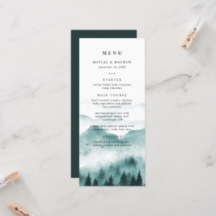 Menu de mariage Rustique Montagne Pin