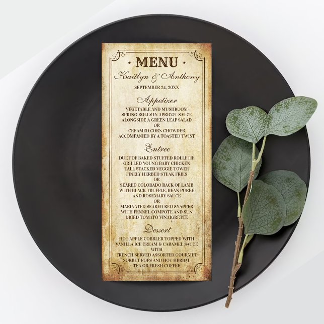 Menu de mariage vintage (Créateur téléchargé)