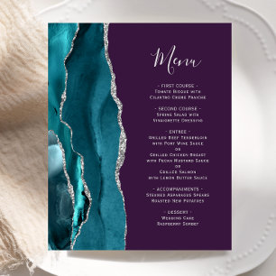 Menu de mariage violet argent sarcelle Budget