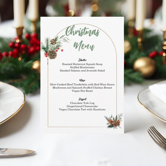 Menu de Noël minimaliste modifiable (Créateur téléchargé)