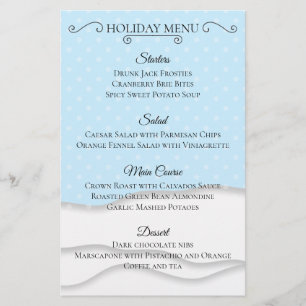 Menu de Noël neige simple