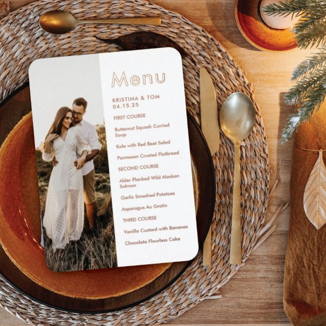 Menu de photos latérales Invitation en feuille vér (Créateur téléchargé)