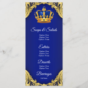 Menu de prince baby shower