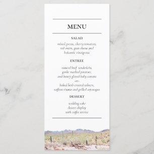 Menu de réception Arizona Desert