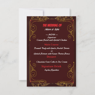 Menu de Réception de Mariage