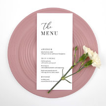 Menu De Réception De Mariage Moderne Et Élégant
