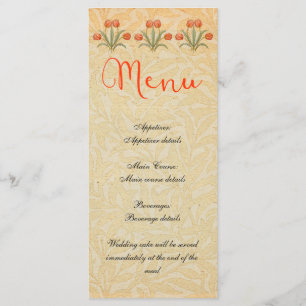 Menu de réception de mariage vintage