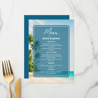 Menu de réception élégant de plage