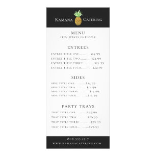 Menu de restauration d'ananas