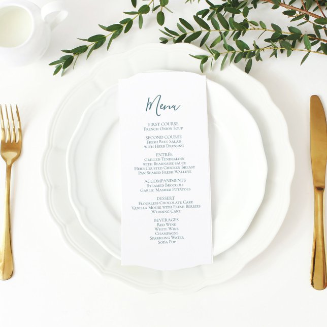 Menu de script mariage bleu minimaliste (Créateur téléchargé)