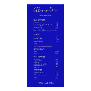 Menu de service élégant du salon bleu Cobalt