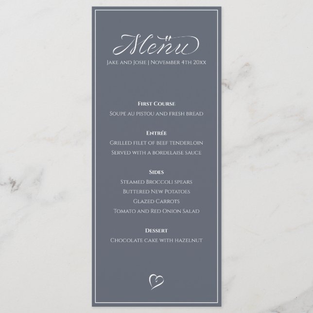Menu de table fine élégant et moderne (Devant)