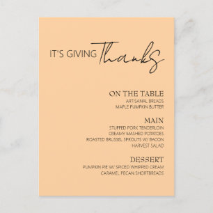 Menu de Thanksgiving