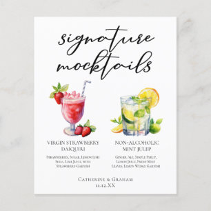 Menu de Virgin Daiquiri à la Fraise et de Julep à
