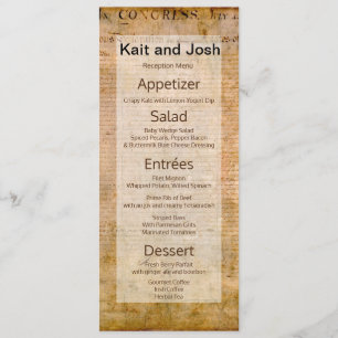 Menu Déclaration d'indépendance 📜 Parchmen des USA