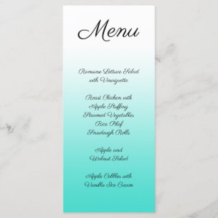 Menu Dégradé Turquoise minimaliste