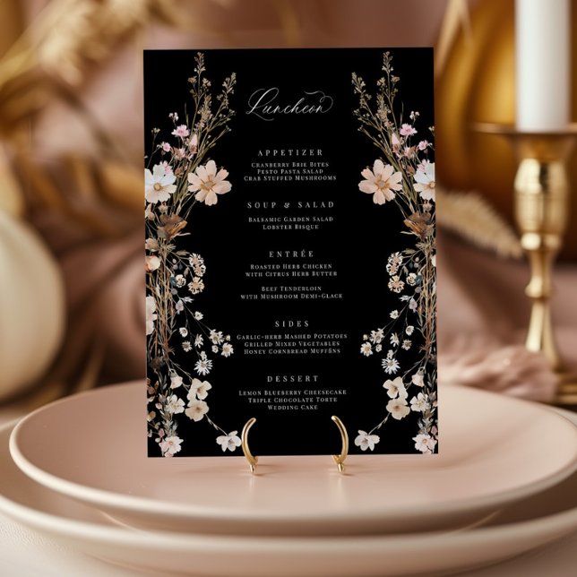Menu déjeuner Mariage fleur sauvage Boho Fête des  (Créateur téléchargé)
