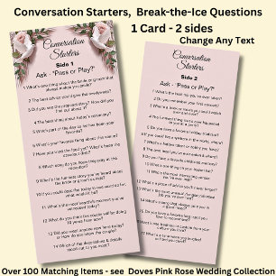 Menu Démarreurs de conversation - Questions pour briser