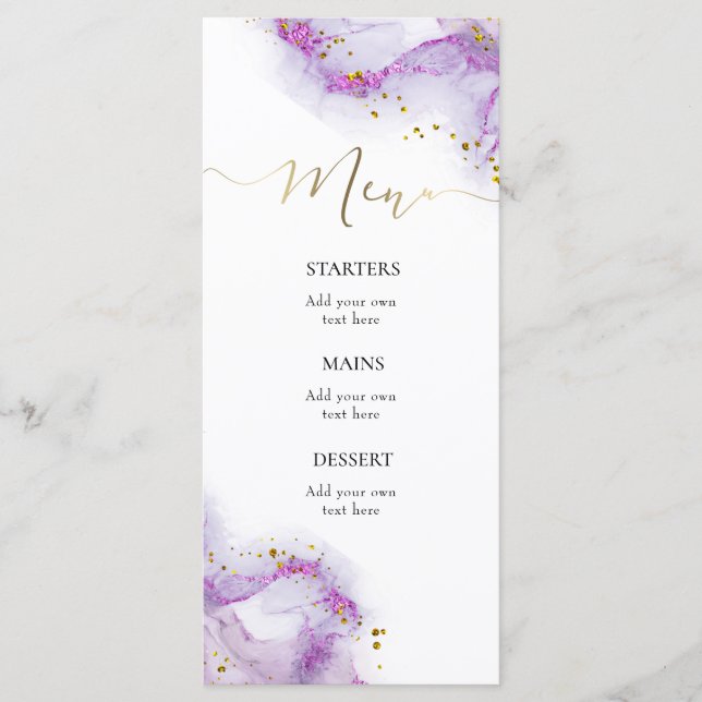 Menu d'encre violette (Devant)