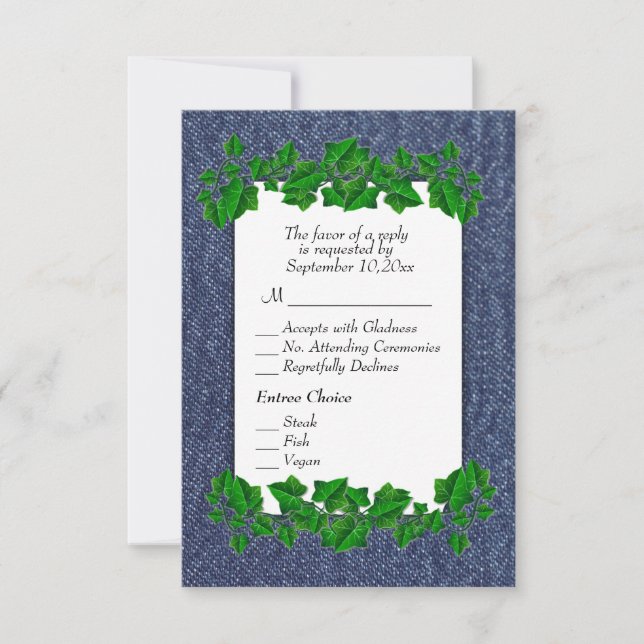 Menu Denim RSVP w (Devant)