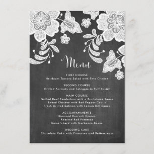 Menu Dentelle florale rustique sur tableau de bord I