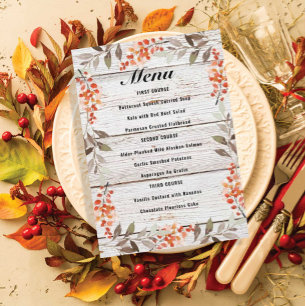 Menu des baies Thanksgiving