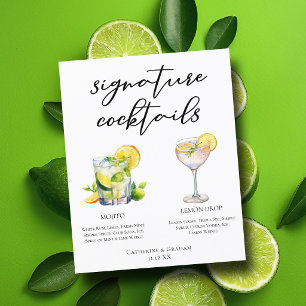 Menu des cocktails signature d'été Mojito Lemon Dr