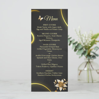 Menu des papillons noires d'or