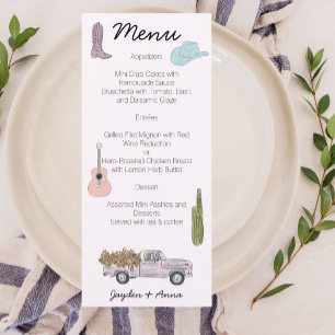 Menu Design d'aquarelle Austin Texas