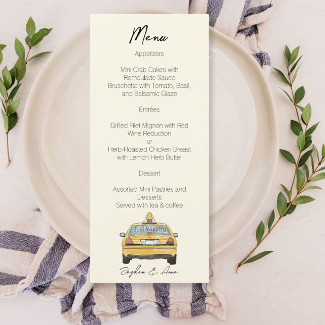 Menu Design d'aquarelle de New York City Mariage (Créateur téléchargé)