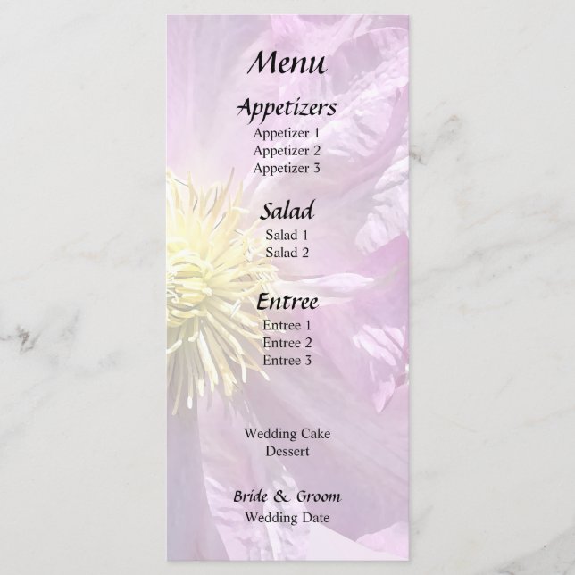 Menu Deux Clematis Roses (Devant)